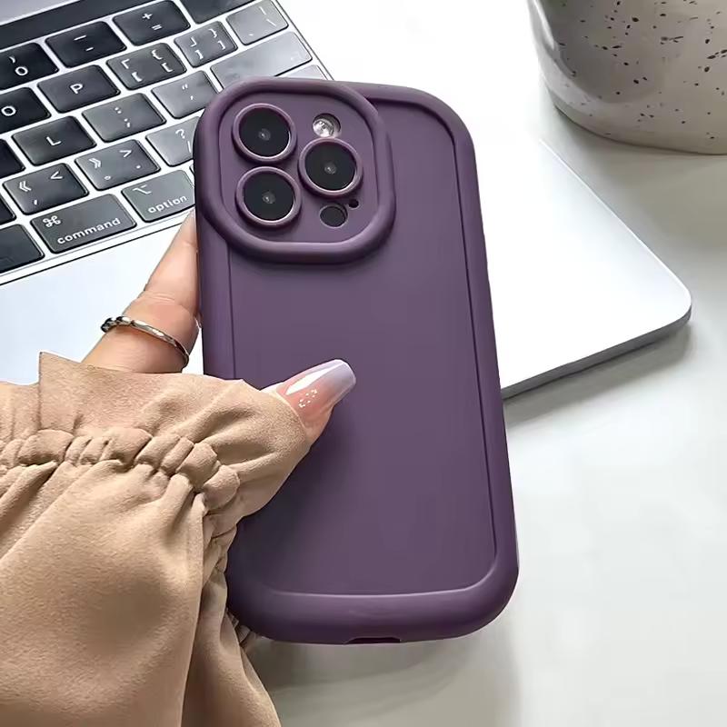 Silicone Case For iPhone 16 15 14 13 12 11 Pro Max X XR XS Max 8 7 Plus SE Camera Lens with Screen Protector Cover