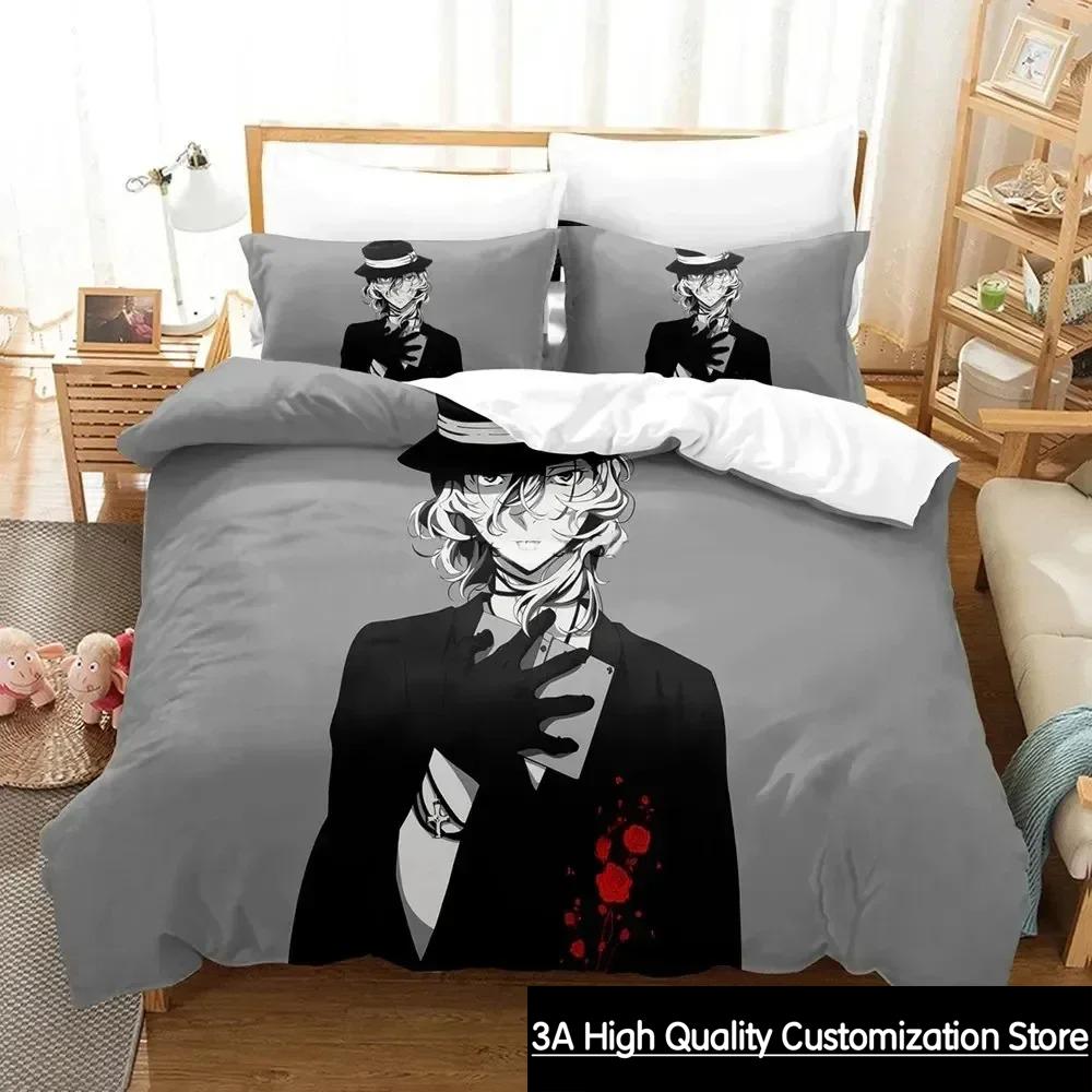 Anime Bungo Stray Dogs Bedding Set Boys Girls Twin Queen King Size Duvet Cover Pillowcase Bed boys Adult Home Textileextile