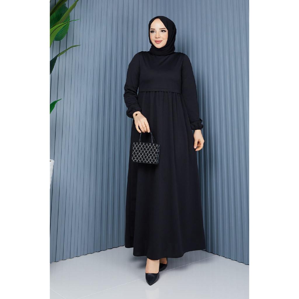 Gathered Waist Dress Plum