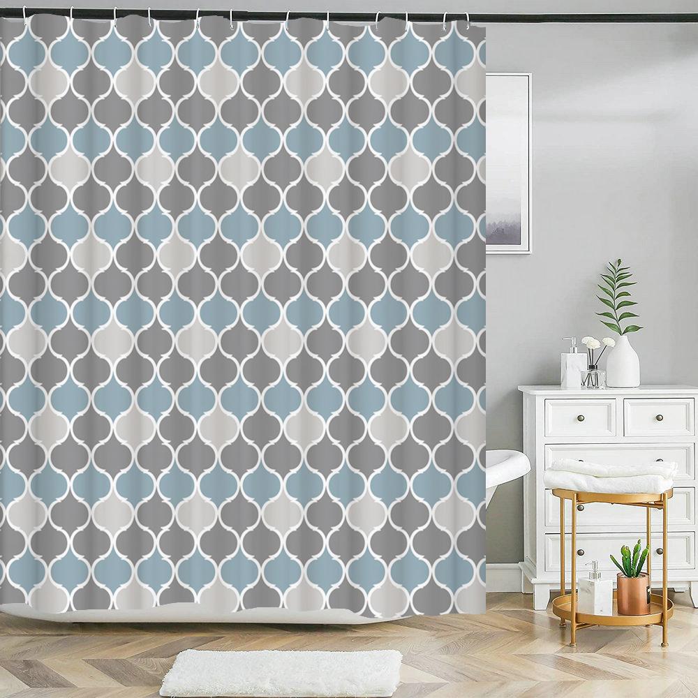 Waterproof Shower Curtains For Bathroom Home Decor Polyester Fabric Shower Curtains Geometric Pattern Multi-Size Shower Curtains