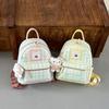 Schoolbag Korean Version Cartoon Student Schoolbag Versatile Plaid Backpack 1011 Cute Backpack Plaid Cartoon Schoolbag