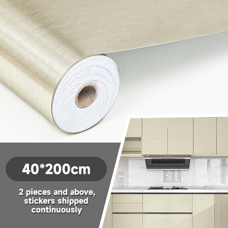 Refrigerator Door Sticker Self Adhesive Waterproof Wallpaper Metallic Color Fridge Door Room Kitchen Cabinet Renovation Sticker