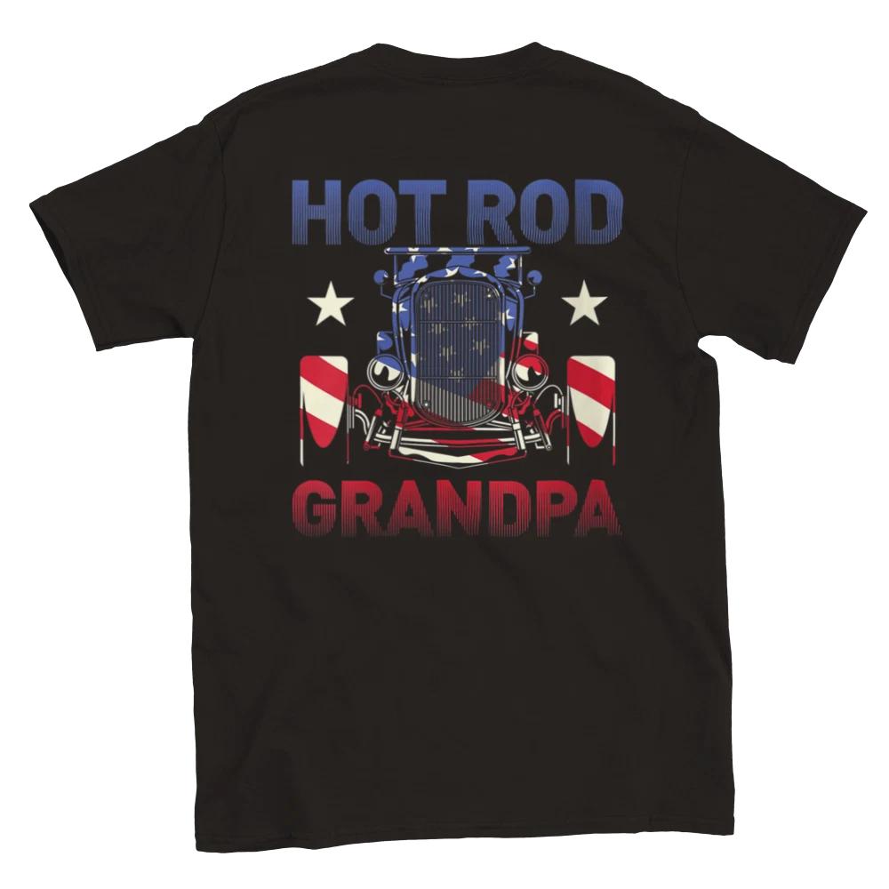 Hot Rod Grandpa - Back Print - Classic Unisex Crewneck T-shirt S