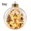 Xmas Fireplace Hanging Ornaments Glowing Christmas Story Ornament, Light-Up 3D Ball with Warm LED, Mini Garden Holiday Scene Clear Decoration