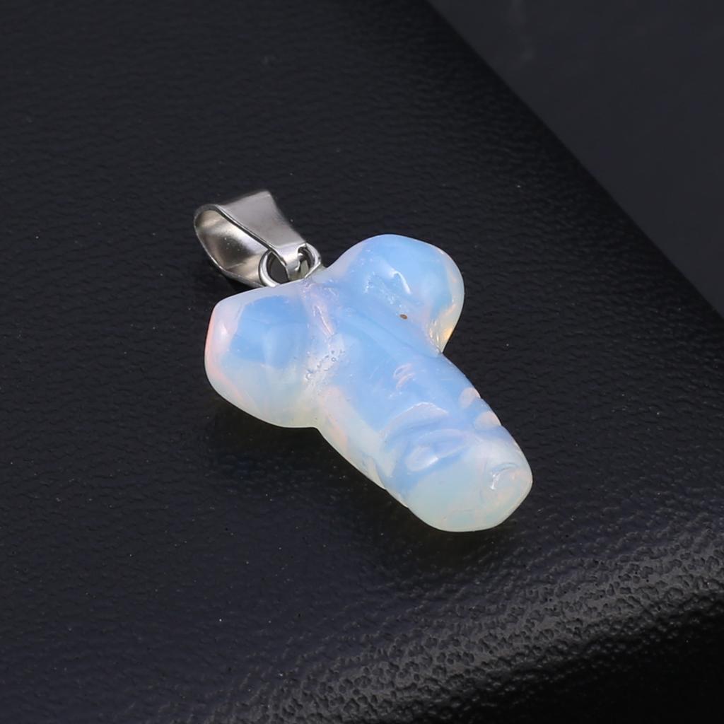 1 pezzo di ciondolo di cristallo curativo Reiki, incisione di cristallo a forma di pene, ciondoli in pietra naturale per la creazione di gioielli fai da te, accessori per collane, regalo per donne, 23x16 mm