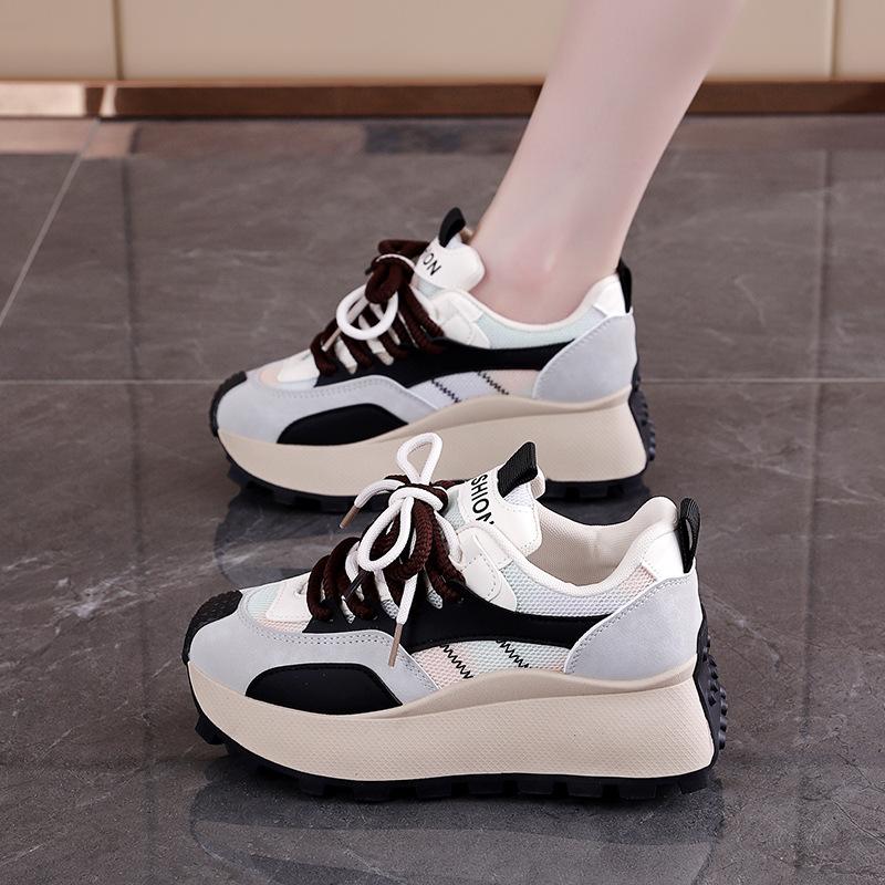 Spring 2025 new thick-soled non-slip heightening sports board shoes women's popular Xiaobai casual shoes tide 876-1
