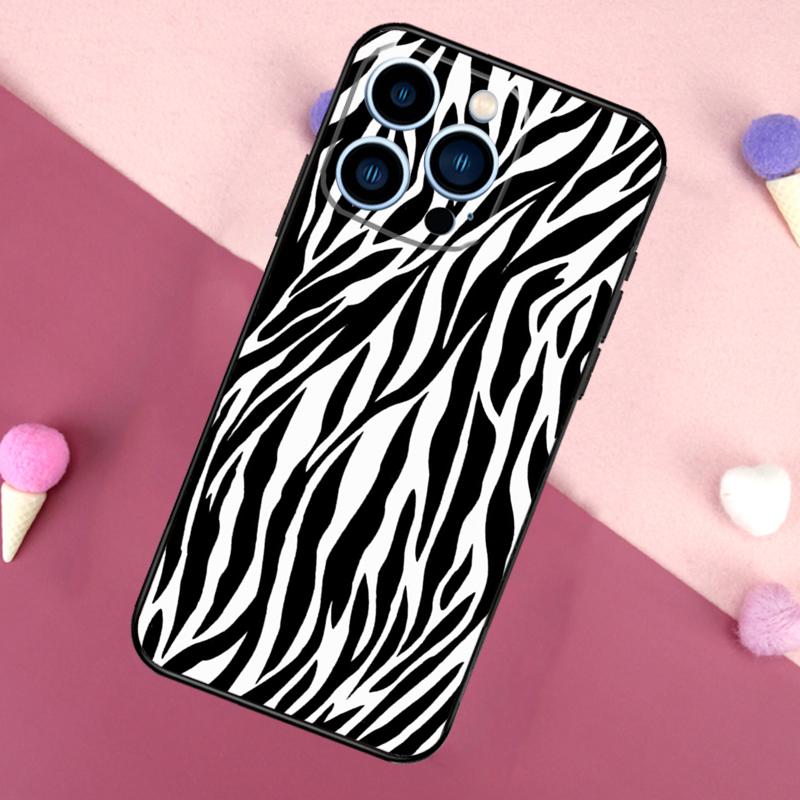 Zebra Skin Print Case For iPhone 16 Pro Max 11 12 13 Mini 14 15 Pro Max 16 Plus XR 16e Phone Back Cover