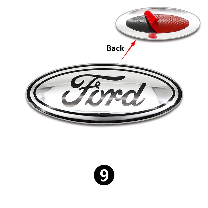 12.5x5cm Aluminum Overlay Emblem For Ford Focus 3 Fiesta Fusion Front Grille Badge Escape Kuga Transit Edge Mondeo Auto Parts