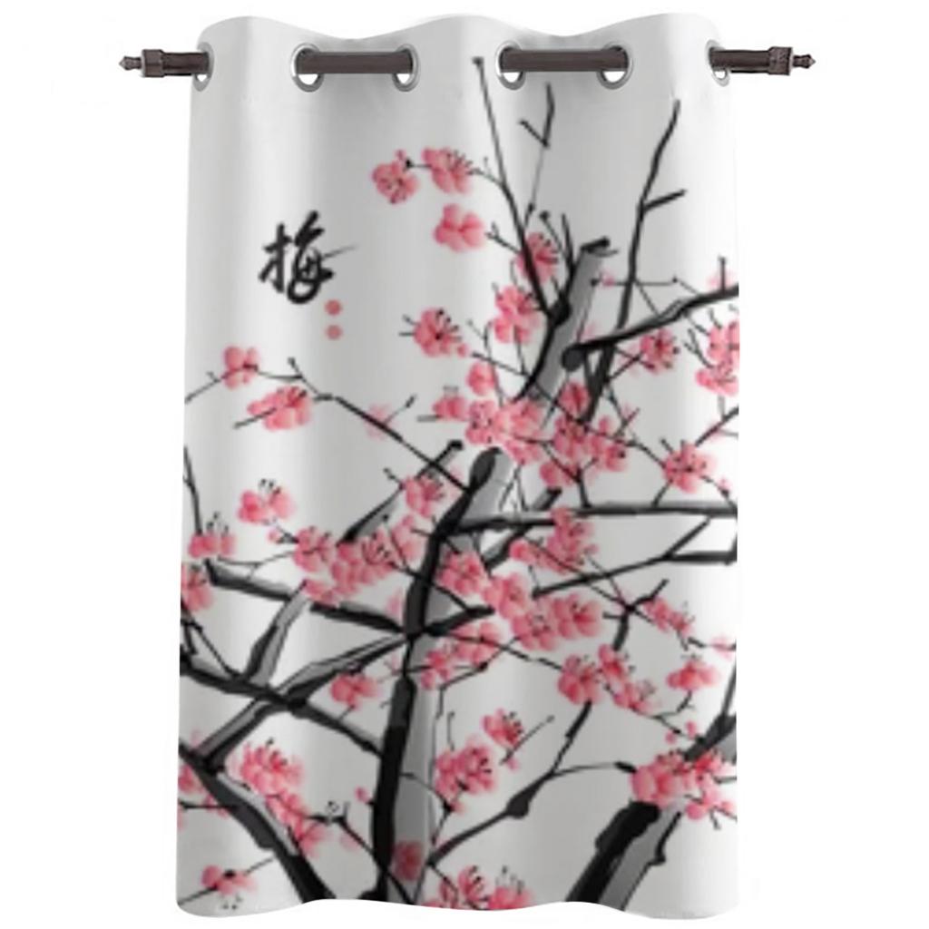 Plum Blossom Window Curtains For Living Room Kitchen Modern Curtains Home Decor Blinds Drapes