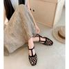 Krazing Pot Flock Summer Size 40 High Quality Slip on French Chic Thick Low Heels Sexy Lady Women Square Toe Sandals