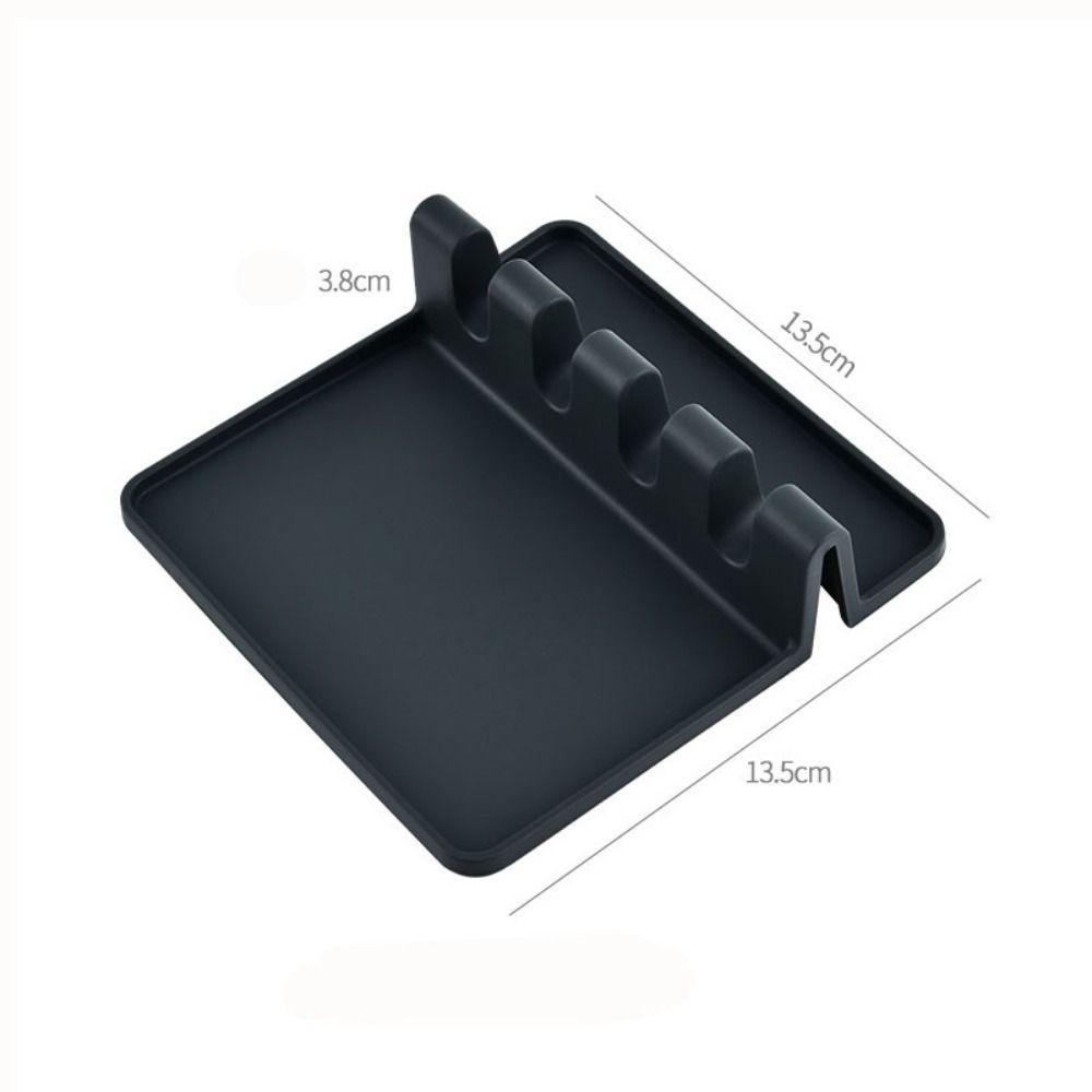 4 Stück 4 Rillen Spatelhalter Silikon Kelle Ablage Küchenorganisator Löffelhalter Schaber