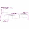 Wall Mounted TV Cabinet Set in Black Oak Effect Made of Wood Based Material