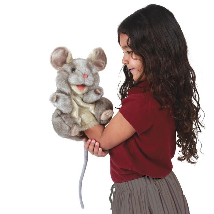 Folkmanis Gray Mouse Hand Puppet. Gray, Brown, Beige. One Size.
