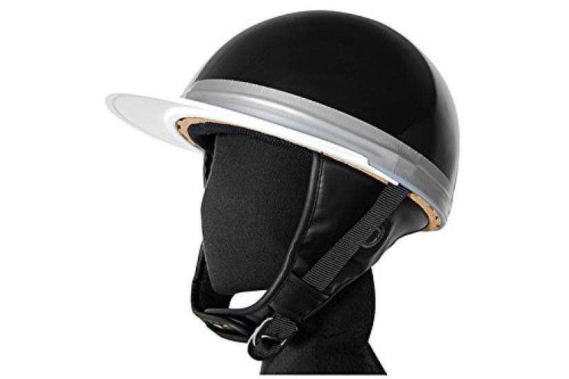 Bike Parts Center Helmet Half Cork Half Three Button Black Free Size Circumference 701009 (Head 57cm~60cm)