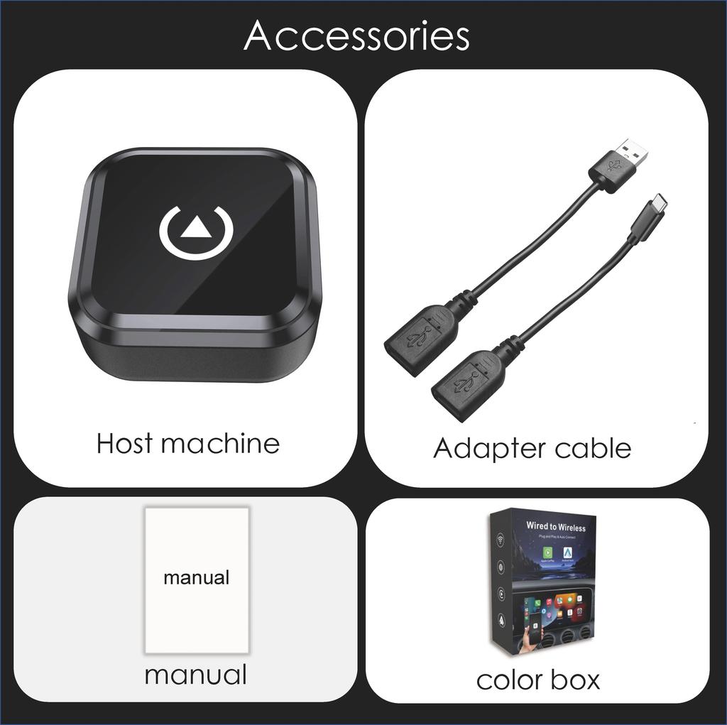 New Adapter 2in1 Mini CarPlay Box Wired To Wireless CarPlay&Android Auto Bluetooth WiFi Connect Plug&Play for Original Cars