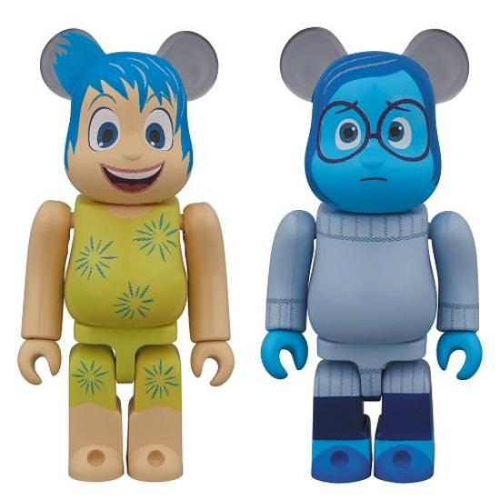 JOY SADNESS 2PACK ABS PVC painted trading action figure BE@RBRICK & "Inside Out" &