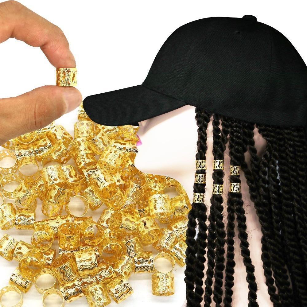 

50Pcs Star Cuff Clip Hair Braids Silver Dreadlock Hair Rings Dirty Braids Beads DIY