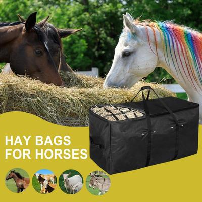 Hay Bale Bag Heavy Duty Oxford Hay Bale Bag Extra Large Tote Waterproof With Top Slow Feed Design For Barn Stable