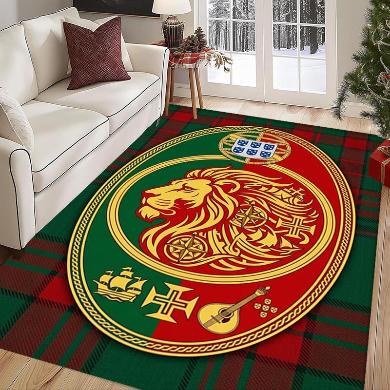 Royal Emblem Checkerboard Background carpet Living room and bedroom mats Suitable for all seasons Doormat Protective pad Fashion
