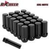 24x Sorte 2" Høje M14x1.5 Tuner Spline Hjulmøtrikker til Ford F150 GMC Sierra Ram 1500