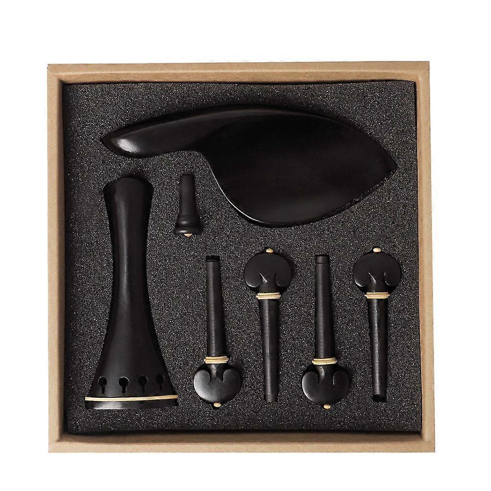 1 Set 4\4 Violin Spare Ebony Violin Tailpiece Chinrest Peg Endpin Kit Violin Fittings Decoration