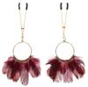 Taboom Feathers Red Nipple Clamps - TABOOM - Nipple Clamps