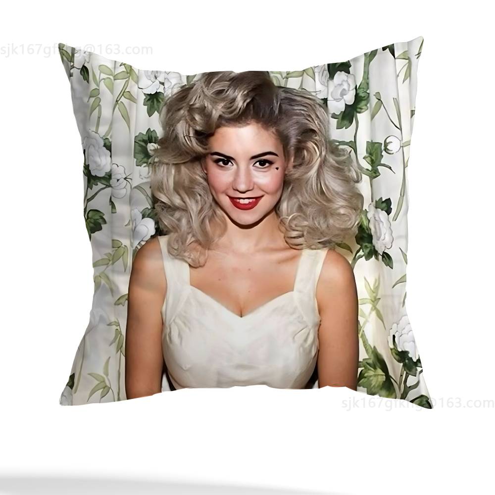 Marina Pillow Case Square Double-Sided Printing Short Plush Sofa Cushion Cover Bedroom Bedside Pillow