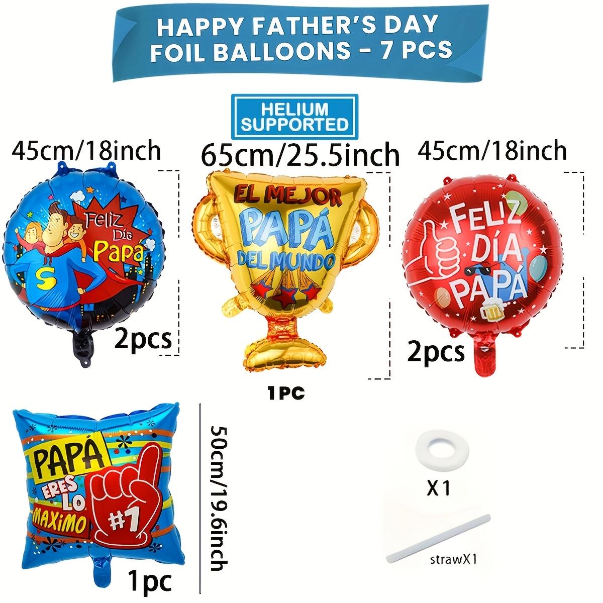 6Pc Father s Day Theme Happy Spanish Father s Day Trophy Balloon Father s Best Aluminum Film Balloon Father s Day Decor Supplies 18inch