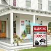 Vintage Don't Touch My Tools Metal Sign, 8x12, Retro Tin Plaque for Garage & Man Cave