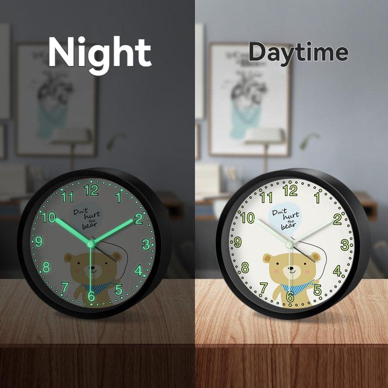 1PC Luminous Alarm Clock Round Frame Luminous Numbers Desk Wake Up Clock Ideal For Bedroom Living Room Office Nighttime Decor