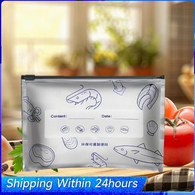 10/30PCS Aluminum Foil Sealable Storage Bags with Label and Zip Lock Vacuum Zipper Pouches Heavy Duty for Vegetable Fruit Meat