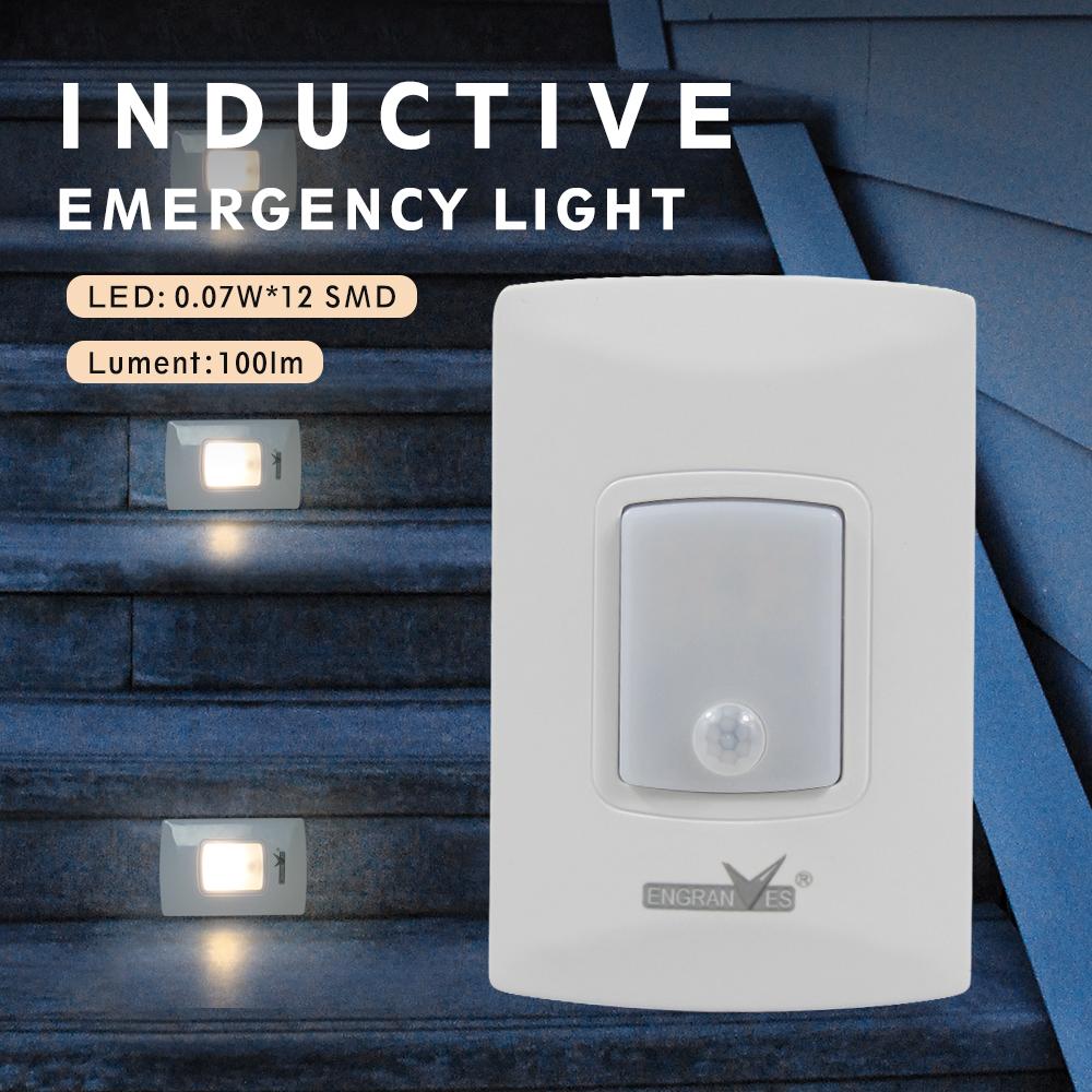 Motion Sensor Emergency Light Embedded Wall Lamp Indoor Inductive Corridor Stair Lighting for Power Failure Automatic Lighting