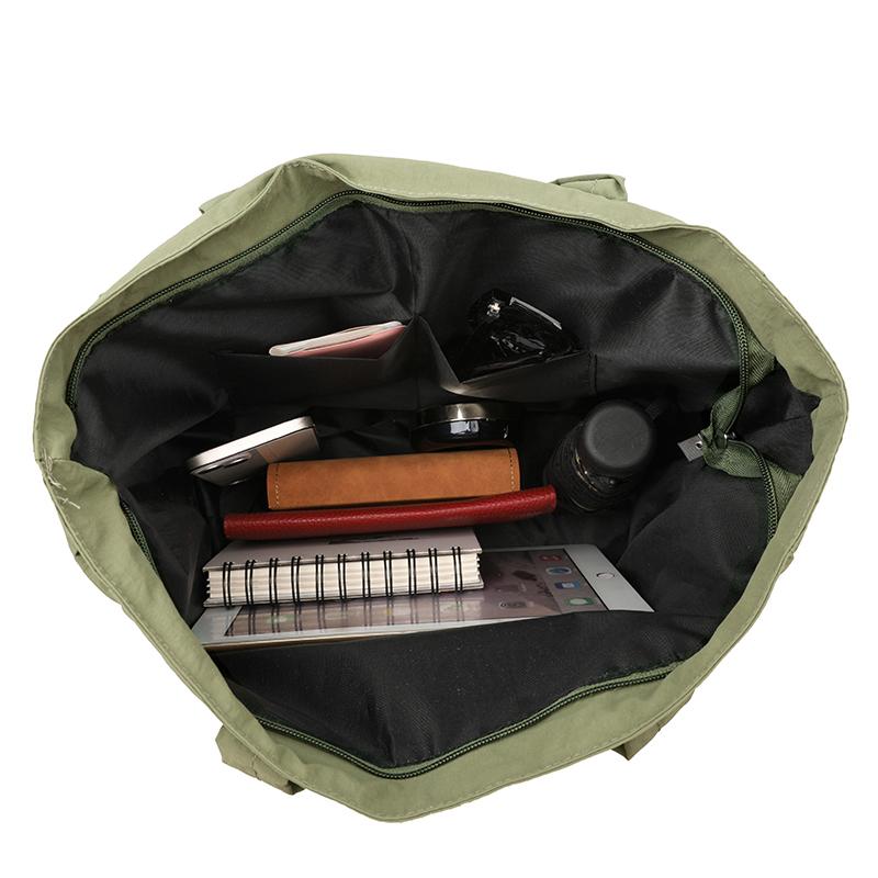 Women's Shoulder Bag Large Capacity Handbag Solid Color Commuter Bag