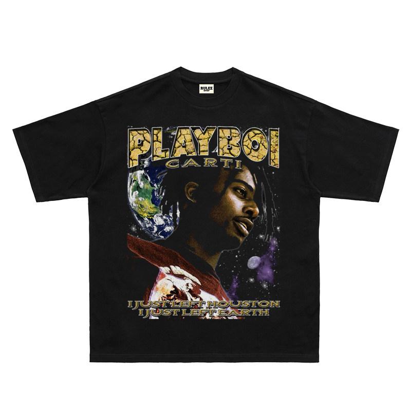 2026 Summer New Design Playboi Carti HighQuality HipHop Street Comfortable Mens Roundneck Printed TShirt