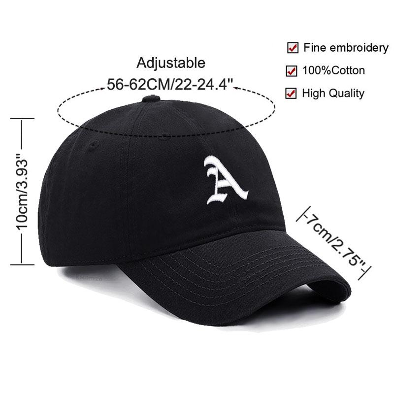 Old English Letters A-Z Embroidery Baseball Cap For Men Women Soft Cotton Fashion Dad Hats Adjustable Wholesale Dropshipping