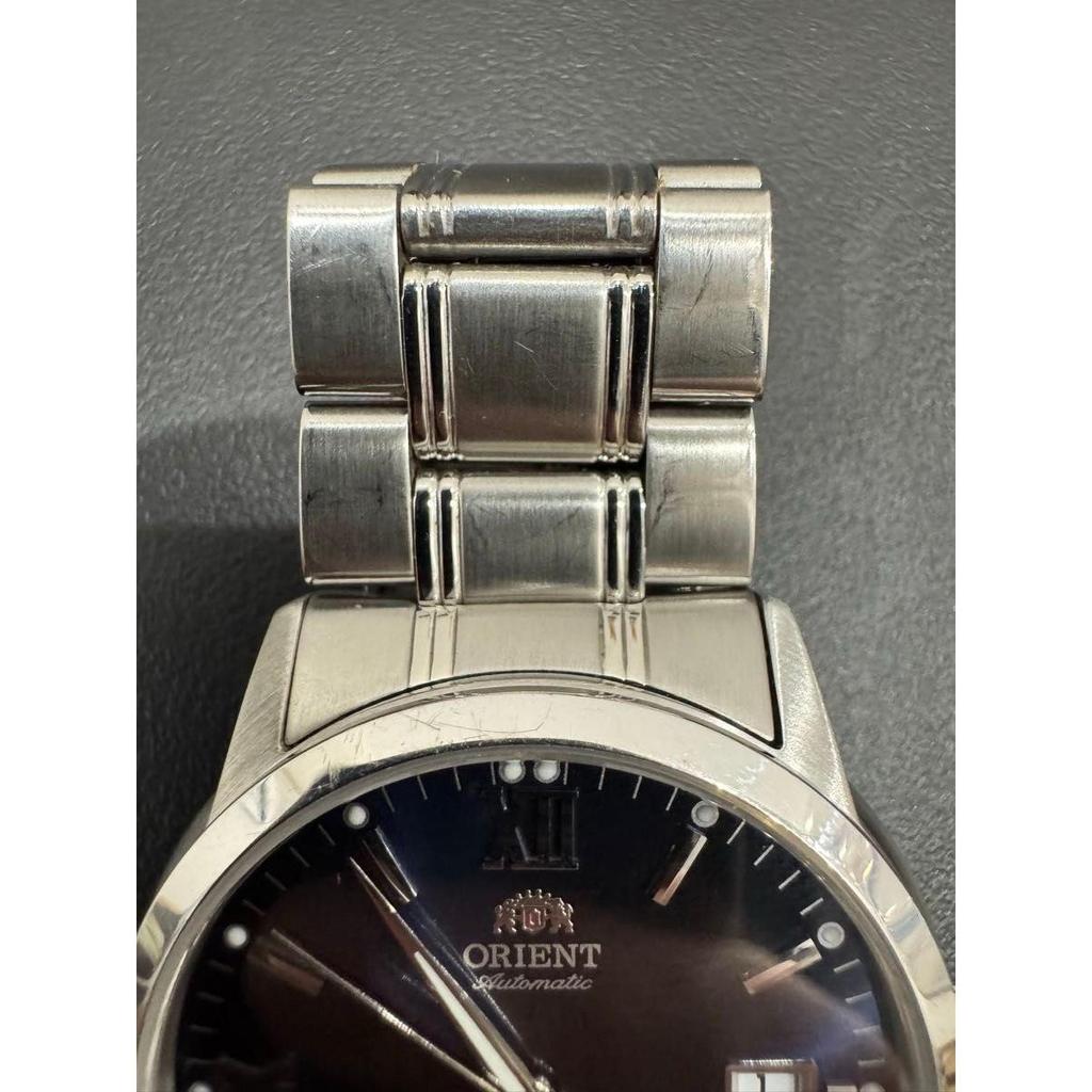 Used [Working item] ORIENT automatic men's watch navy dial