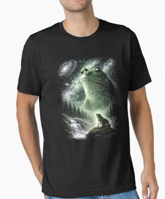 Frog Howling To The Moon Vintage 90s Retro Frog Graphic T-Shirt