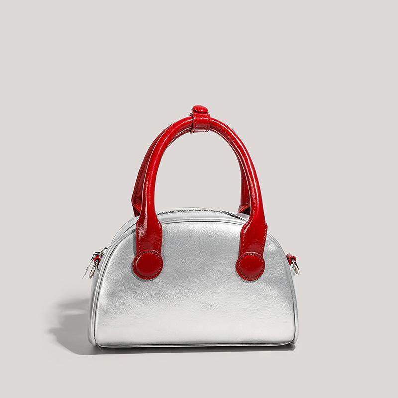 

Bowling bag new versatile temperament small square bag fashionable portable shoulder messenger bag tide серебряный