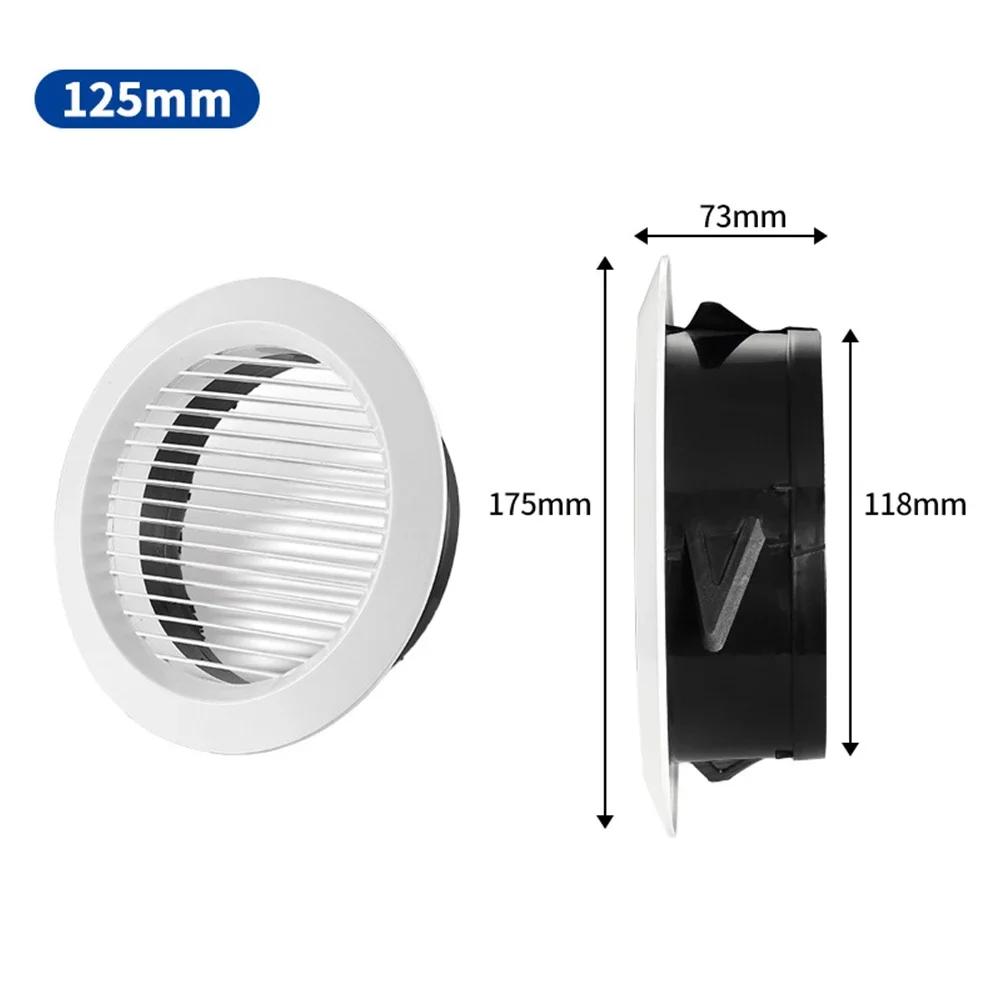 75-200mm Round Adjustable Wall Interior Vent ABS Ventilation Grille Vent Cover Oblique Louver Bathroom Office Room Accessories