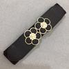 4cm Chic Adjustable Decorative Waist Belt With Gold Round Buckle For Fashion Womens