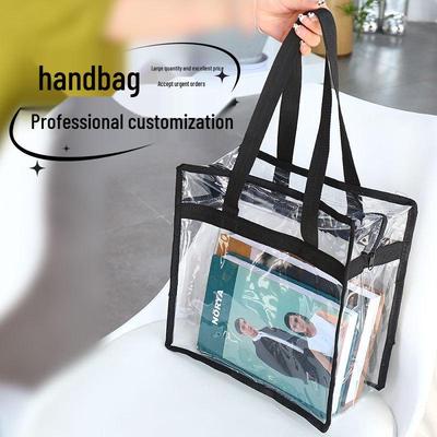 PVC Transparent Zipper Tote Bag - Custom Makeup & Toiletries Waterproof Travel Bag