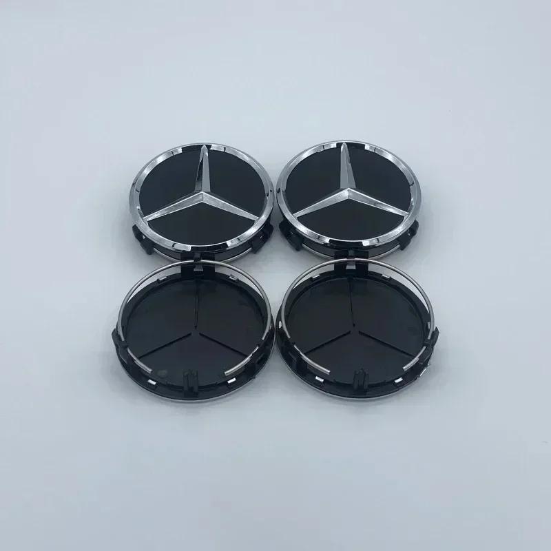 

GLC GLB 4Pcs 75MM/60MM Car Tire Wheel Center Hub Cap Covers For Mercedes Benz Badge Emblem Rim Cover Auto Style Decorate Acces