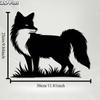 1pc Premium Fox Metal Wall Art, Iron Statue Mural for Home Garden Fence Decor Gift