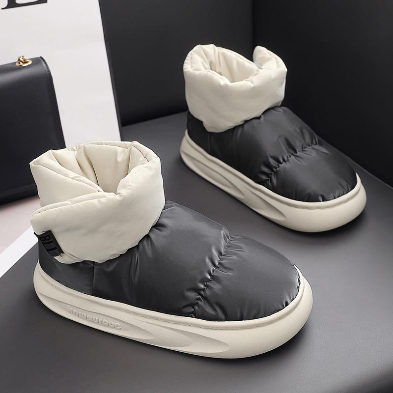 Couple Cotton Shoes Fashion Casual High Top Boot Winter Plush Warm Snow Boots Comfort Couple Home Cotton Shoe Winter Ankle Boots