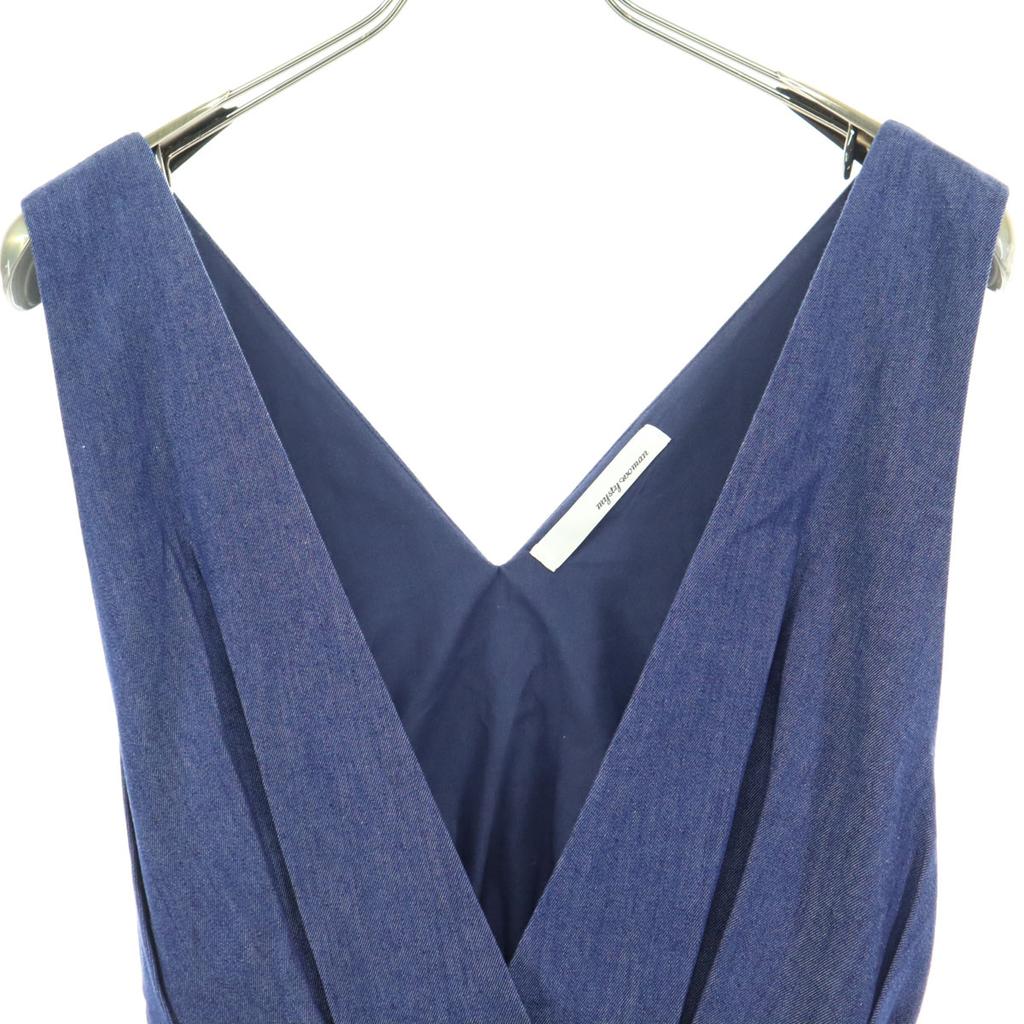 Beauty Products Mystywoman No Sleeve Denim Jumper Skirt F Blue Belt Women Used