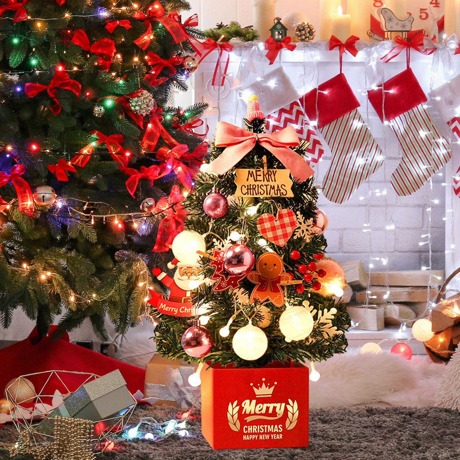 

Tabletop Christmas Tree Small Holiday Xmas Decoration with Light for Home, Desk, 45cm