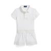 Girls 2 6 Years Eyelet Stretch Mesh Polo Shirt   Short  Cwpo2str2u20033100 