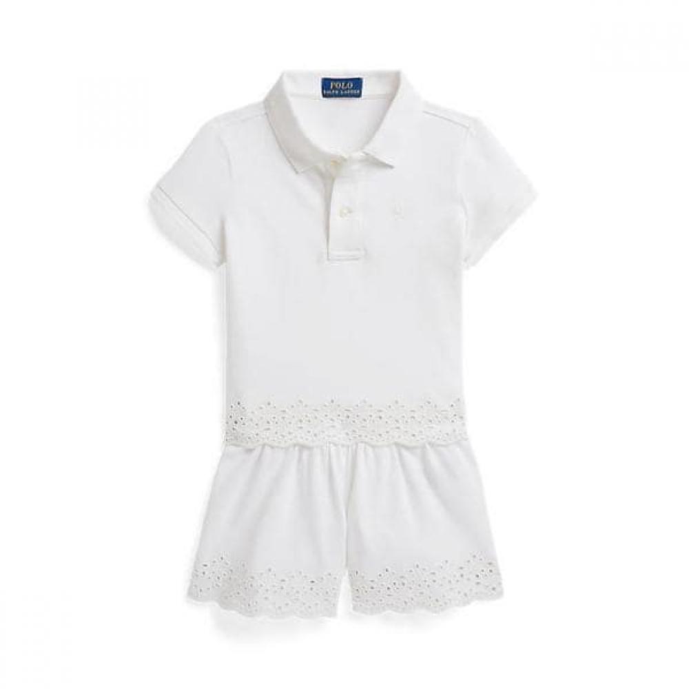 Polo Ralph Lauren Girls 2 6 Years Eyelet Stretch Mesh Polo Shirt   Short  Cwpo2str2u20033100 3