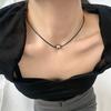 Stylish Titanium Steel Round Ball Charm Necklace Minimalist Waxed Cord Sphere Pendant Necklace Punk Jewelry Gift Women