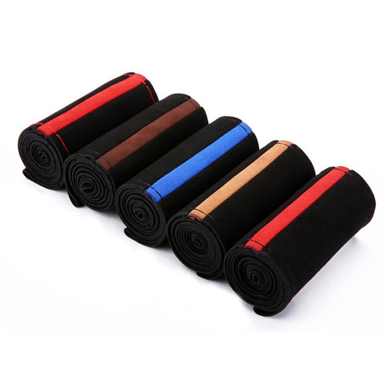 Fur Steering Wheel Cover For Car Universal 38cm Braided Car Steering Wheel Protection Cover Leather Anti Slip Interior